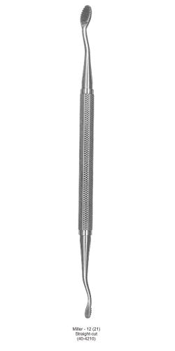 Dental Bone Curettes and Bone Files Miller - 12 (21) Straight-cut image 0