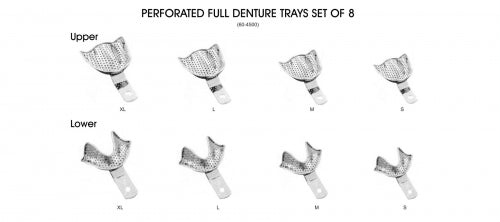 Dental Impression Trays Perforated Full Denture Trays Set of 8 image 0