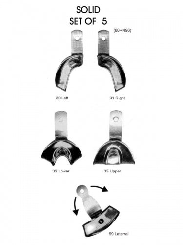 Dental Impression Trays Solid Full Denture Trays Set of 5 image 0