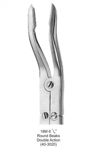 Dental Bone Rongeur 18M Round Beaks Double Action 6.875†image 0