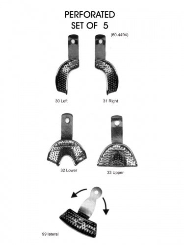 Dental Impression Trays Perforated Set of 5 image 0