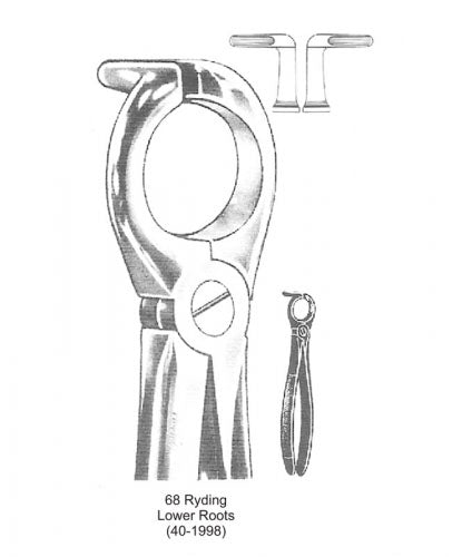 Dental Tooth Extraction Forceps European Type 68 Ryding Lower Roots image 0