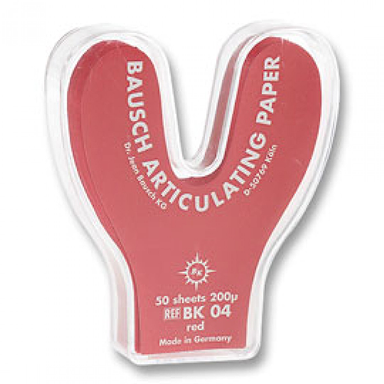Bausch .008" (200 microns) RED Horseshoe shaped Articulating Paper, 50/Box image 0