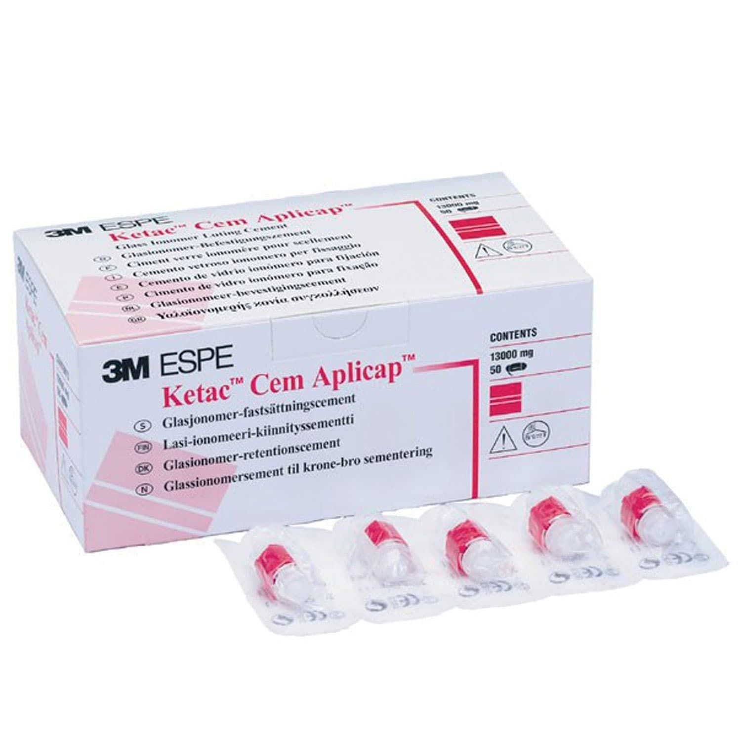 Ketac-Cem Radiopaque Permanent Glass Ionomer Luting Cement - Applicap Capsules (50/pk) image