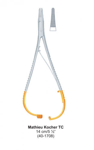 Dental Needle Holder with TC Tip Mathieu Kocher 14 cm image 0