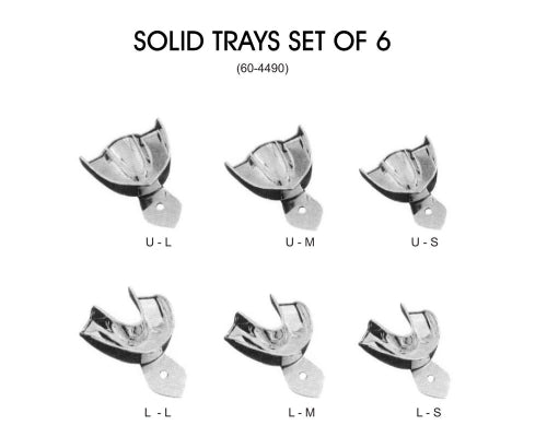 Dental Impression Trays Solid Trays Set of 6 image 0