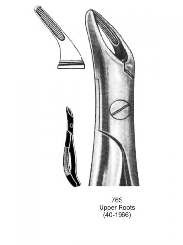 Dental Tooth Extraction Forceps European Type 76S Upper Roots image 0