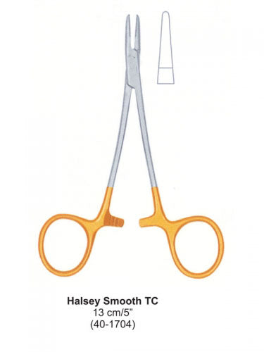 Dental Needle Holder with TC Tip Halsey Smooth 13 cm image 0