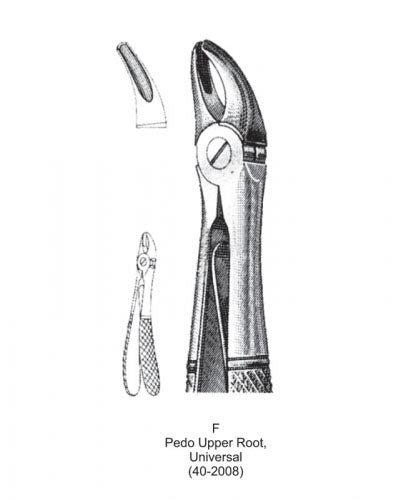 Dental Pedodontic Extraction Forceps European Type F Pedo Upper Root, Universal image 0