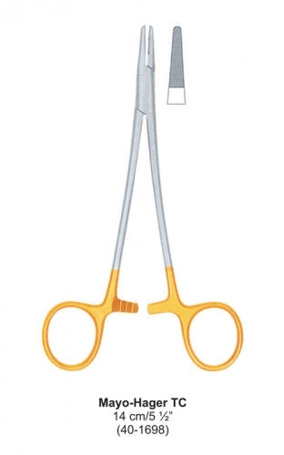 Dental Needle Holder with TC Tip Mayo-Hager 14 cm image 0
