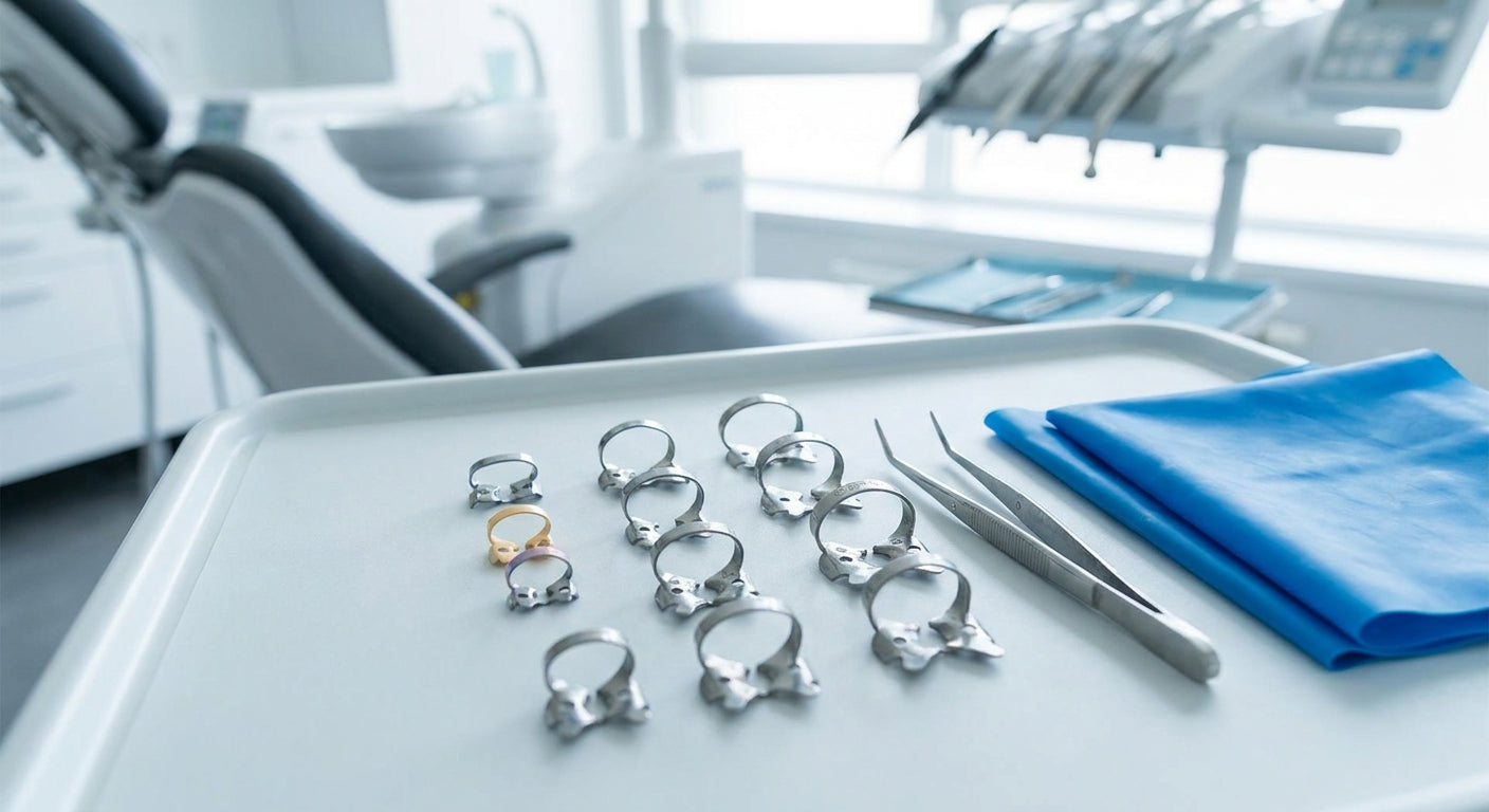 Rubber dam clamps for pediatric and adult isolation