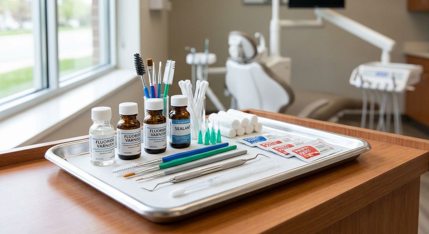 Preventive care supplies for fluoride and sealant treatments