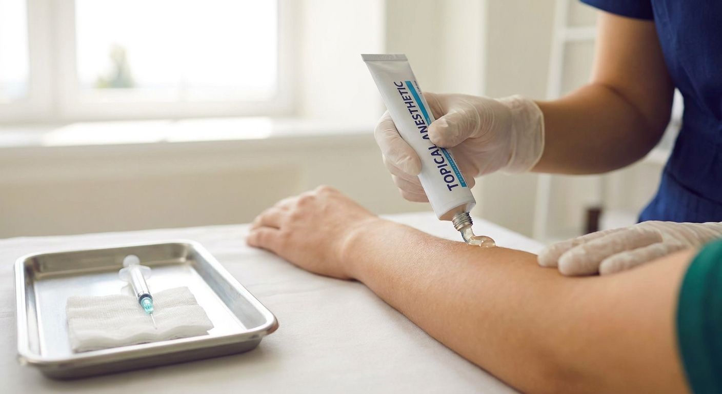 Topical anesthetics for reducing injection discomfort