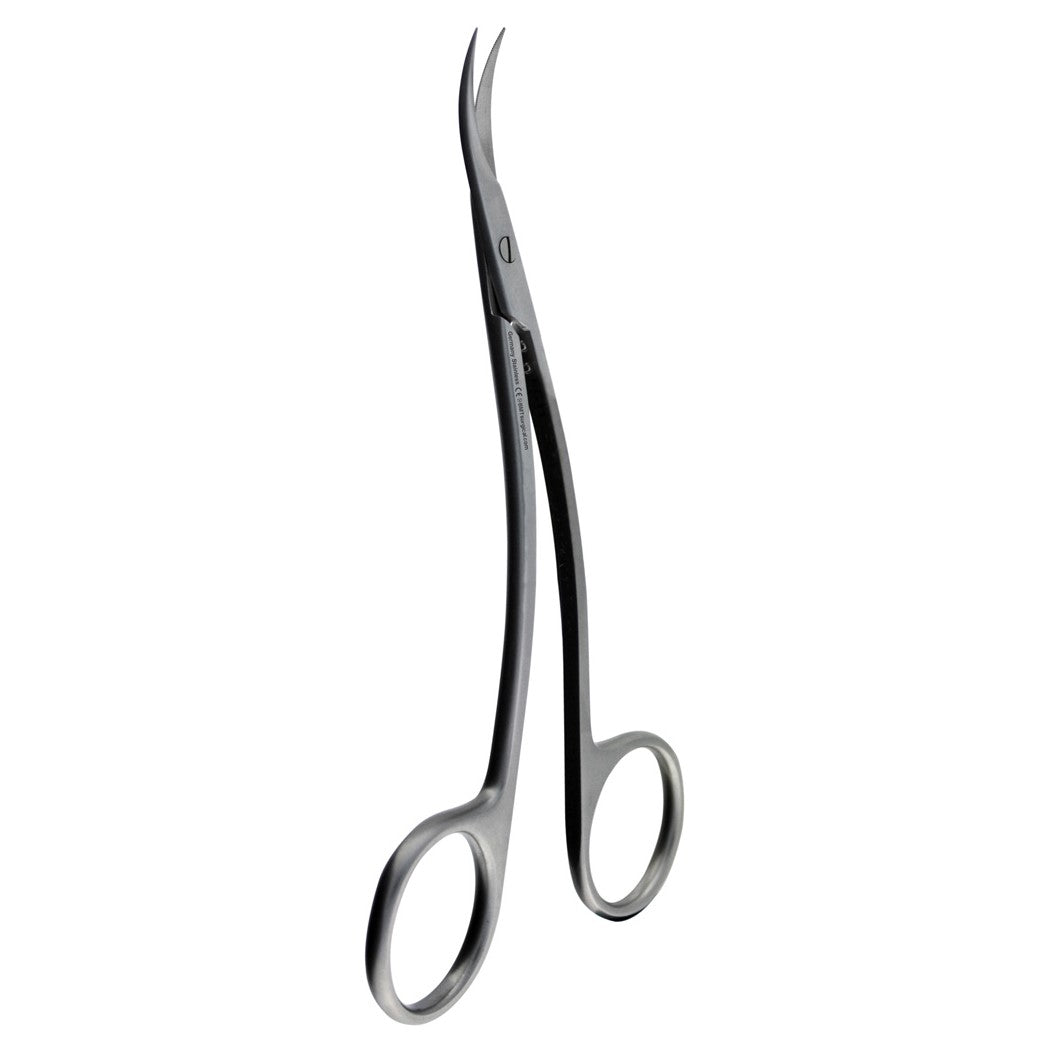 Dental Scissor LaGrange Double Curved One blade serrated 11.5 cm/5.5" image 0