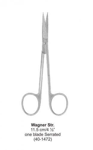 Dental Scissor Wagner Str One Blade Serrated 11.5 cm image 0