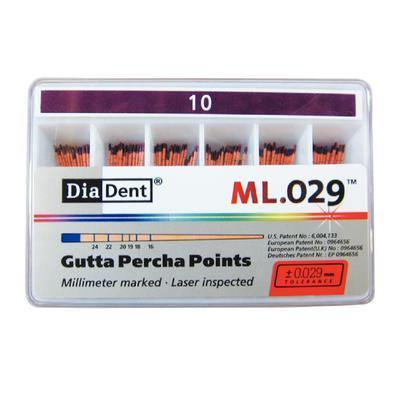 Millimeter Marked and Laser Inspected Gutta Percha Points  Gutta Percha ISO ML.029, 120/Box