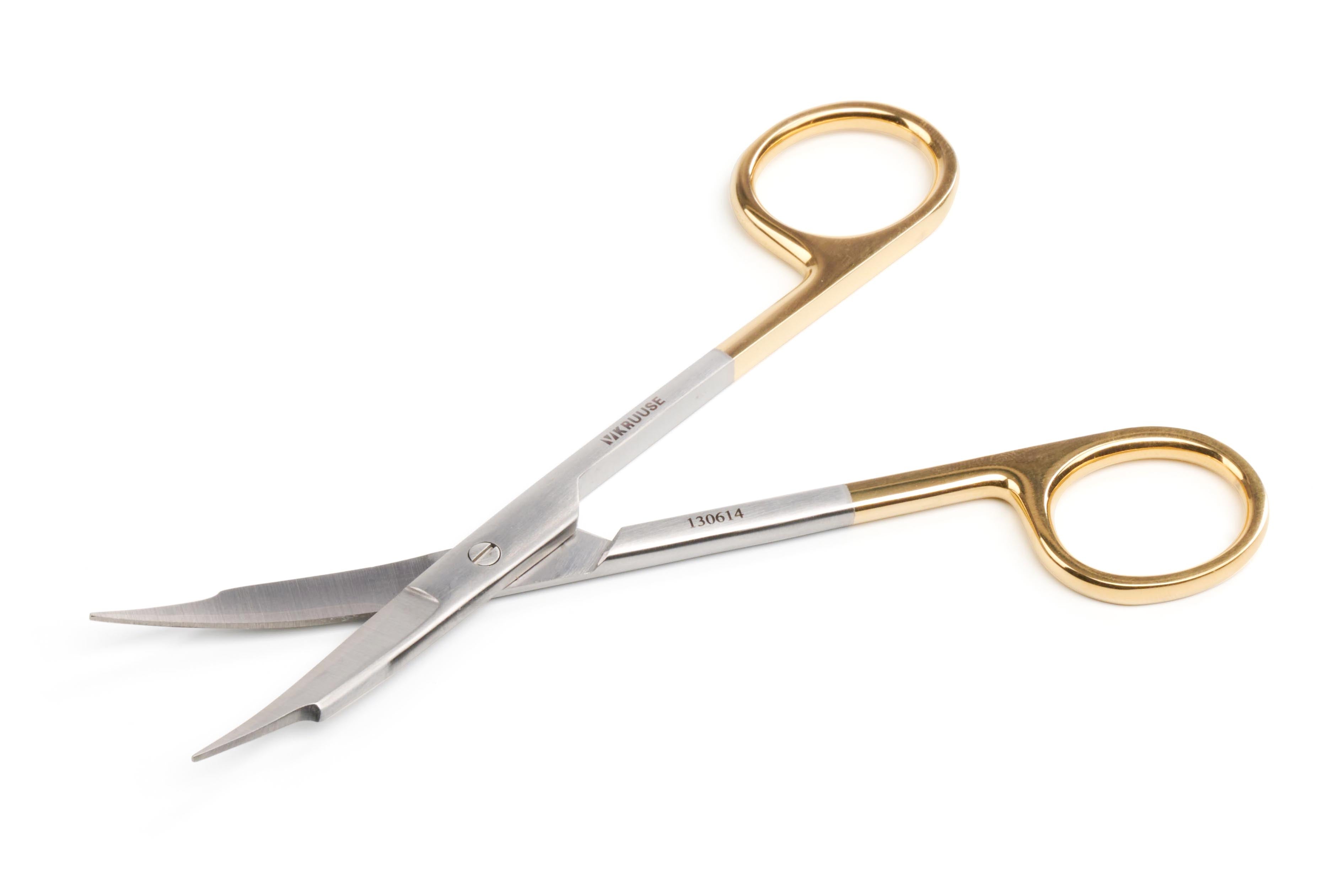 Dental Scissor with Carbide Tip Goldman-Fox Curved Serrated 12.5 cm