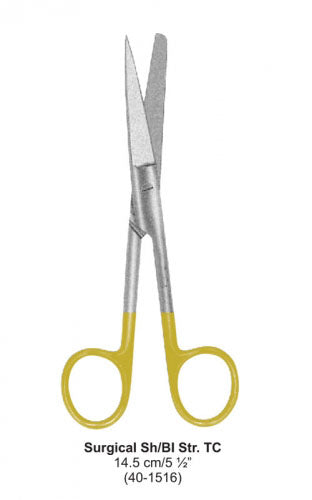 Dental Scissor with TC Tip Surgical Sh/Bl Str. TC 14.5 cm image 0