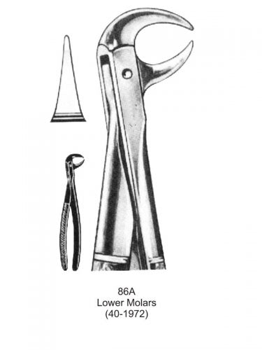 Dental Tooth Extraction Forceps European Type 86A Lower Molars image 0