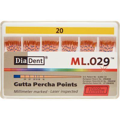 Millimeter Marked and Laser Inspected Gutta Percha Points  Gutta Percha ISO ML.029, 120/Box