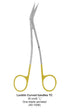 Dental Scissor with TC Tip Lockin Curved Handles TC One Blade Serrated 16 cm image 0