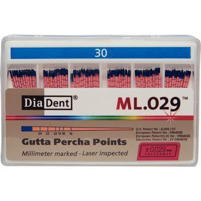 Millimeter Marked and Laser Inspected Gutta Percha Points  Gutta Percha ISO ML.029, 120/Box