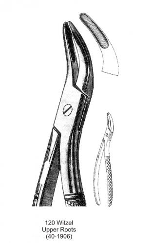 Dental Extraction Forceps Amarican Type 120 Witzel Upper Roots image 0