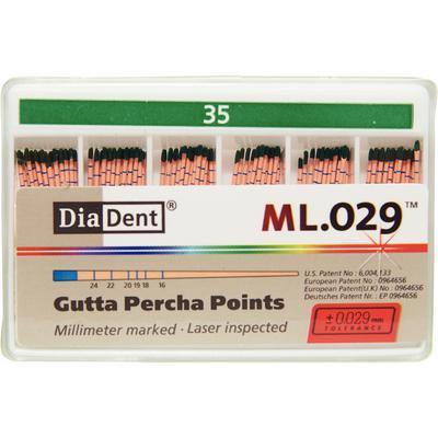 Millimeter Marked and Laser Inspected Gutta Percha Points  Gutta Percha ISO ML.029, 120/Box