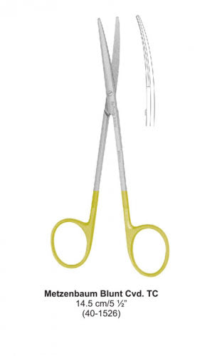 Dental Scissor with TC Tip Metzenbaum Blunt Cvd 14.5 cm image 0
