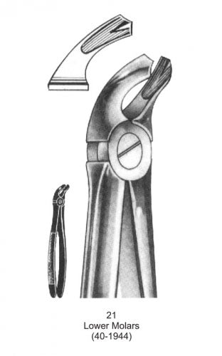Dental Tooth Extraction Forceps European Type 21 Lower Molars image 0