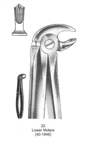 Dental Tooth Extraction Forceps European Type 22 Lower Molars image 0