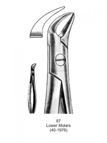 Dental Tooth Extraction Forceps European Type 87 Lower Molars image 0