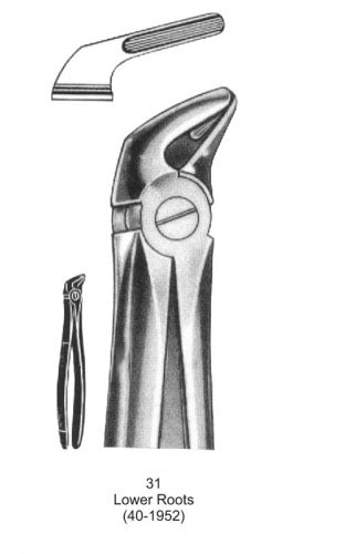 Dental Tooth Extraction Forceps European Type 31 Lower Roots image 0