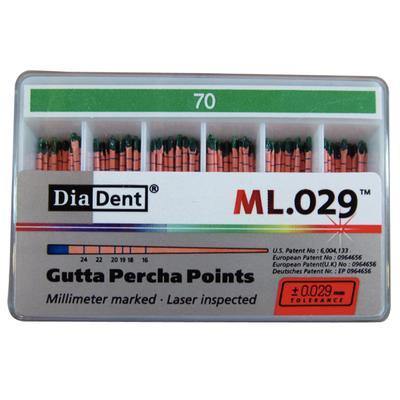 Millimeter Marked and Laser Inspected Gutta Percha Points  Gutta Percha ISO ML.029, 120/Box
