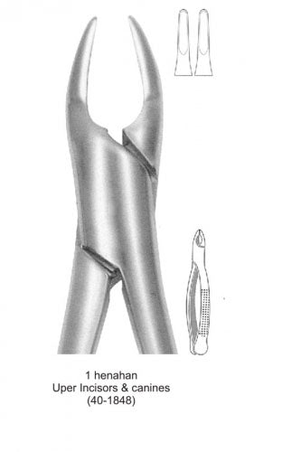 Dental Tooth Extraction Forceps Amarican Type 1 Henahan Upper Incisors &amp; Canines image 0