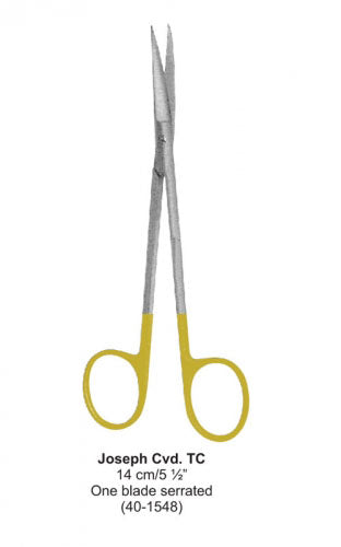 Dental Scissor with TC Tip Joseph Cvd One Blade Serrated 14 cm image 0