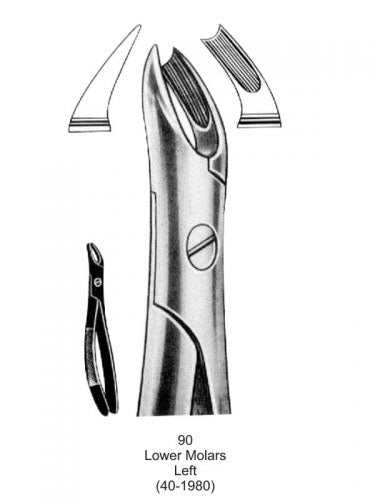 Dental Tooth Extraction Forceps European Type 90L Lower Molars Left image 0