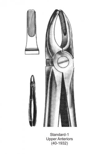 Dental Tooth Extraction Forceps European Type Standard-1 Upper Anteriors image 0