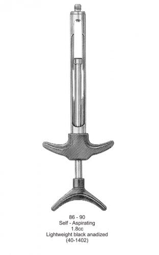 Aspirating Syringe 86-90 Self - Aspirating 1.8cc Light Weight Black Anodized image 0