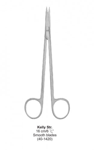 Dental Scissors Kelly Str Smooth Blades 16 cm image 0