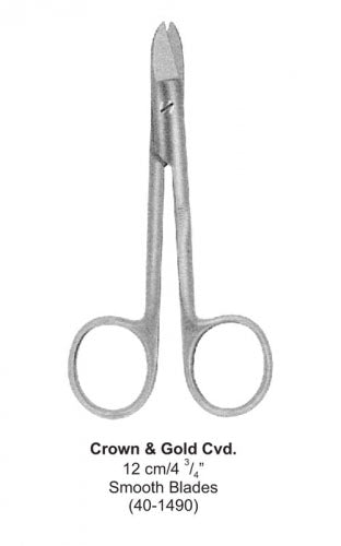 Dental Scissor Crown &amp; Gold Cvd Smooth Blades12 cm image 0