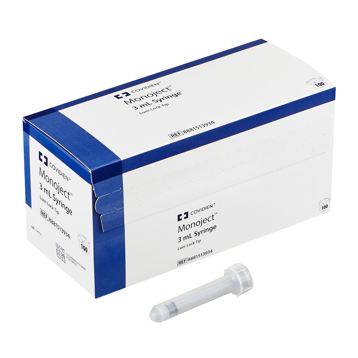 Monoject 3 ml Syringe with Luer Tip, 100/Pkg