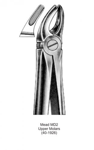 Dental Tooth Extraction Forceps European Type Mead MD2 Upper Molars image 0