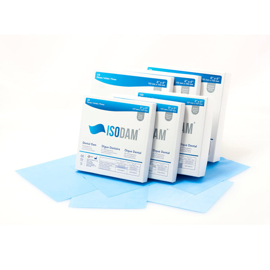 Isodam Polyisoprene Dental Dam 6x6 Latex Free, Blue
