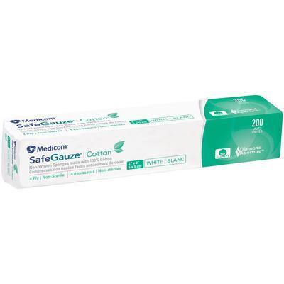 SafeGauze Cotton Sponges Nonwoven, Nonsterile