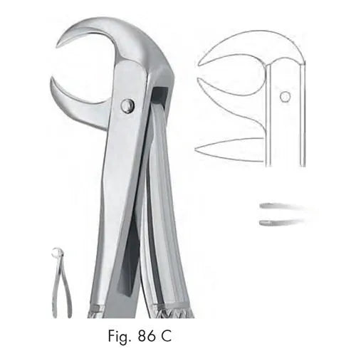 Dental Extraction Forceps European Type 86C Lower Molars