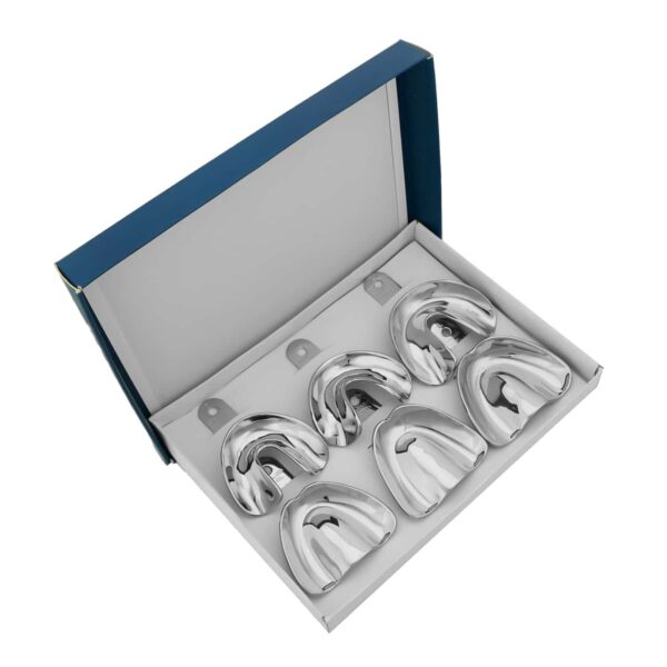 Impression Tray Kit Metal-Solid Assorted set of 6