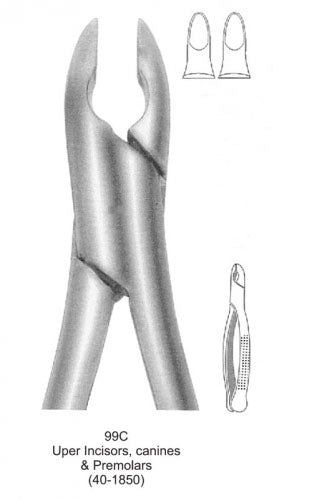 Dental Tooth Extraction Forceps American Type 99C Upper Incisors, Canines &amp; Premolars image 0