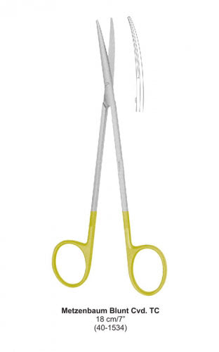 Dental Scissor with TC Tip Metzenbaum Blunt Cvd 18 cm image 0