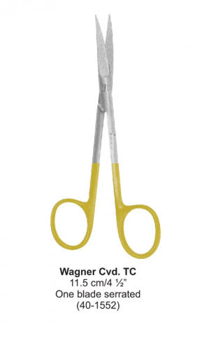 Dental Scissor with TC Tip Wagner Cvd One Blade Serrated 11.5 cm image 0